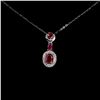 Image 1 : Natural Pigeon Blood Red Ruby Necklace