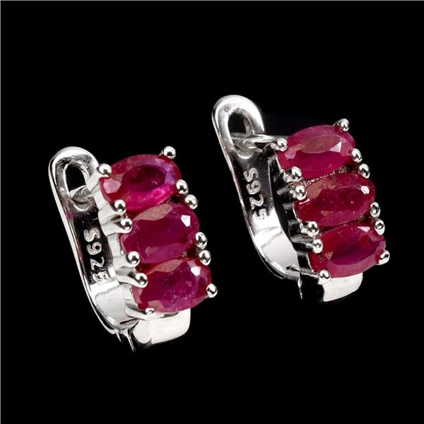 Natural  Red Ruby Earrings
