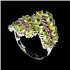 Image 2 : Natural Peridot  Rhodolite Garnet Ring