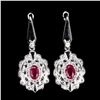 Image 1 : Natural Pigeon Blood Red Ruby Earrings