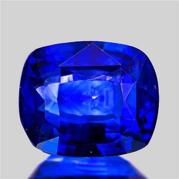 Natural Cushion Royal Blue Sapphire [Flawless-VVS]