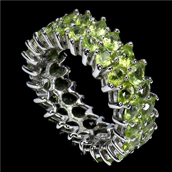 Natural Peridit Eternity Ring