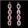Image 1 : Natural Pigeon Blood Red Ruby Earrings