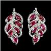 Image 1 : Natural Pigeon Blood Red Ruby Earrings