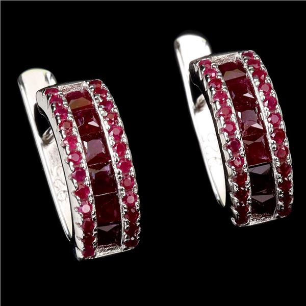 Natural Princess Burma Red Ruby Earrings
