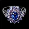 Image 1 : Natural Blue Kyanite Amethyst Tanzanite Ring