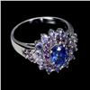 Image 2 : Natural Blue Kyanite Amethyst Tanzanite Ring