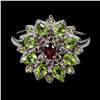 Image 1 : Natural Rhodolite Garnet Sapphire Peridot Ring