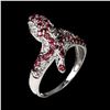 Image 2 : Natural Rhodolite Garnet Sapphire Ring