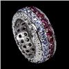 Image 1 : Natural Rhodolite Garnet & Tanzanite Eternity Ring