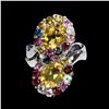 Image 1 : Natural Citrine & Multi Color  Tourmaline Ring