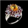 Image 1 : Natural Citrine Tanzanite Garnet  Ring