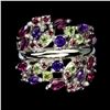 Image 1 : Natural Rhodolite Peridot Amethyst Ring