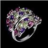 Image 2 : Natural Rhodolite Peridot Amethyst Ring