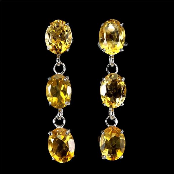Natural Brazil Golden Citrine Earrings