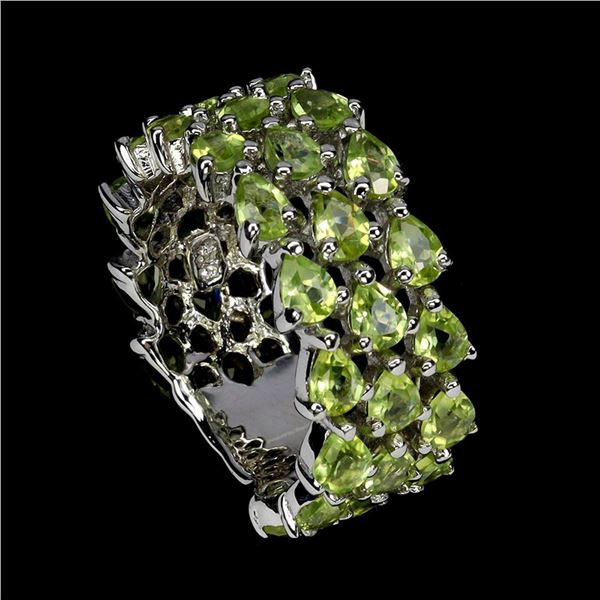 Natural Peridot Eternity Ring