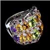 Image 3 : Natural Peridot Amethyst Citrine Ring