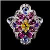 Image 1 : Natural Citrine Amethyst Tanzanite Ring