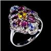 Image 2 : Natural Citrine Amethyst Tanzanite Ring