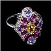 Image 3 : Natural Citrine Amethyst Tanzanite Ring