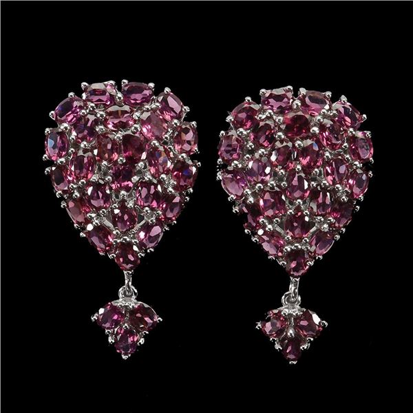 Natural Rhodolite Garnet Earrings
