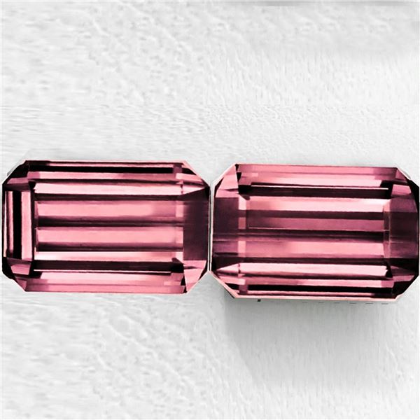 Natural Peach Pink Tourmaline Pair 2.15 Cts  { Flawless-VVS }