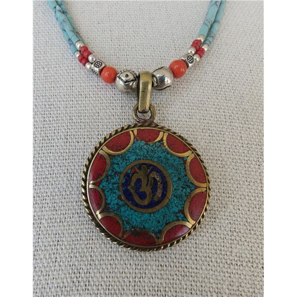 Tibet Hand Made Natural Turquoise & Coral Necklace
