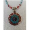 Image 1 : Tibet Hand Made Natural Turquoise & Coral Necklace