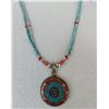 Image 2 : Tibet Hand Made Natural Turquoise & Coral Necklace
