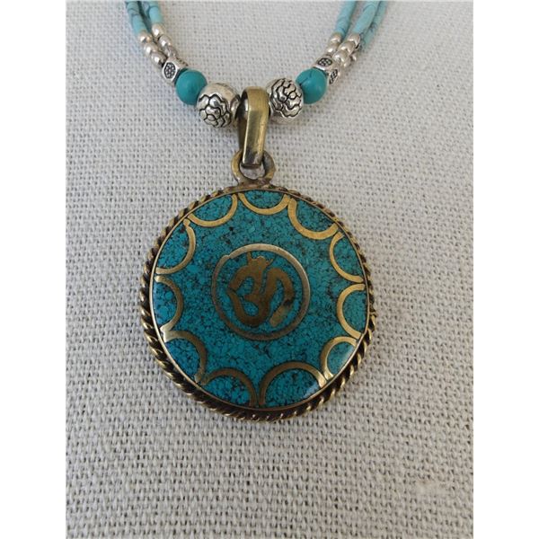 Tibet Hand Made Natural Turquoise  Necklace