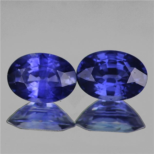 Natural Intense Blue Sapphire Pair {Flawless-VVS}