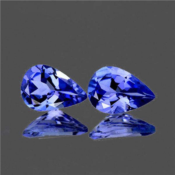 Natural Pear Purple Blue Tanzanite Pair [Flawless-VVS]