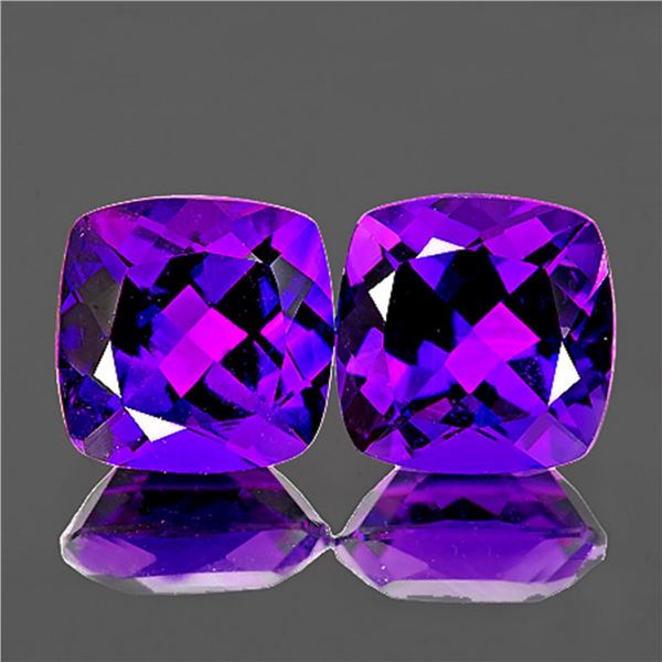 Natural Cushion Purple Amethyst Pair  [Flawless-VVS]
