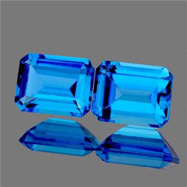 Natural Swiss Blue Topaz Pair [Flawless-VVS]