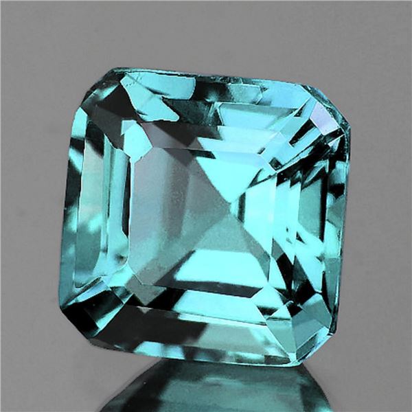 Natural Asscher Baby Blue Apatite [Flawless-VVS]