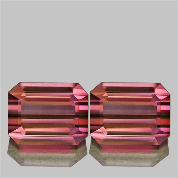 Natural Padparadscha Pink Tourmaline Pair { Flawless-VVS }