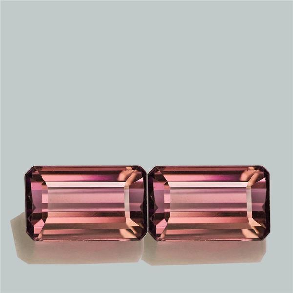 Natural Padparadscha Pink Tourmaline Pair { Flawless-VVS }