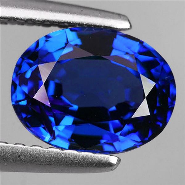Natural Oval Royal Blue Sapphire 1.31 Cts {Flawless-VVS}