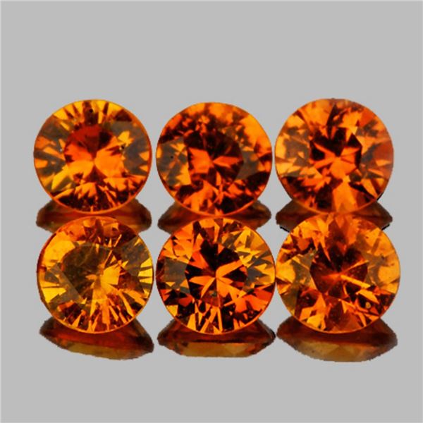 Natural Orange Sapphire 6 Pcs {Flawless-VVS}
