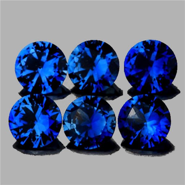 Natural Kashmir Royal Blue Sapphire 6 Pcs{Flawless-VVS}