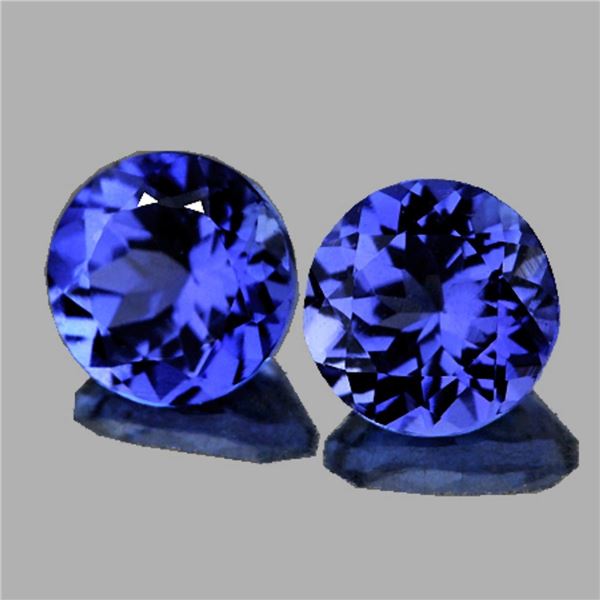Natural Purple Blue Tanzanite 5.00 MM  Pair  {Flawless-VVS1}