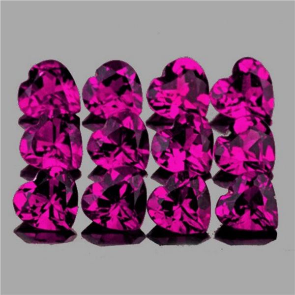 Natural Pinkish Purple Rhodolite Hearts [Flawless-VVS]
