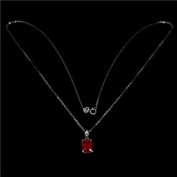 Natural Pigeon Blood Red Octagon Ruby Necklace