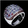Image 2 : Natural Tanzanite Rhodolite Garnet Ring