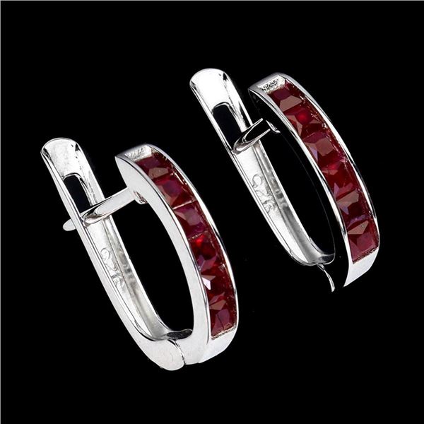 Natural Princess Burma Red Ruby Earrings