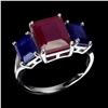 Image 1 : Natural Octagon Red  Ruby & Sapphire Ring