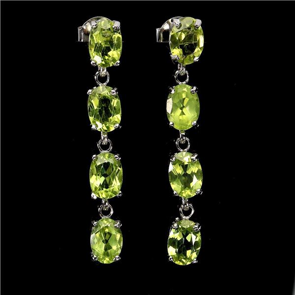 Natural Oval Peridot Earrings