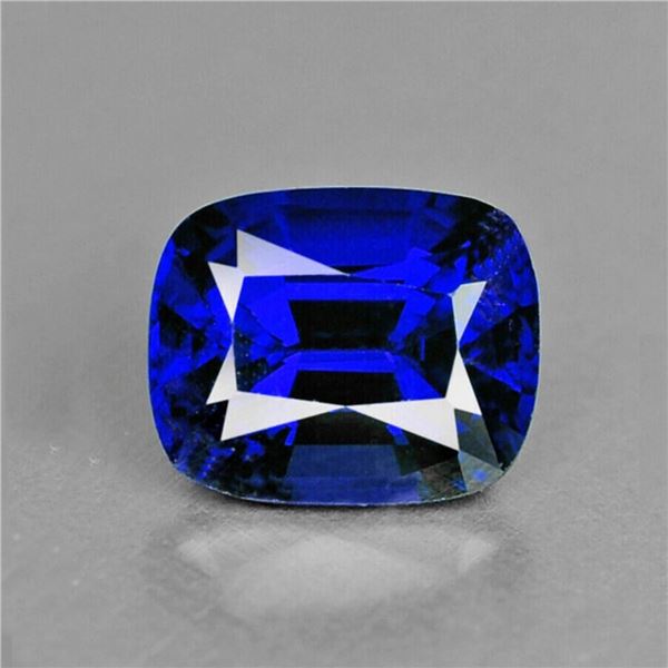 Natural Cushion Intense Royal Blue Sapphire [Flawless-VVS]