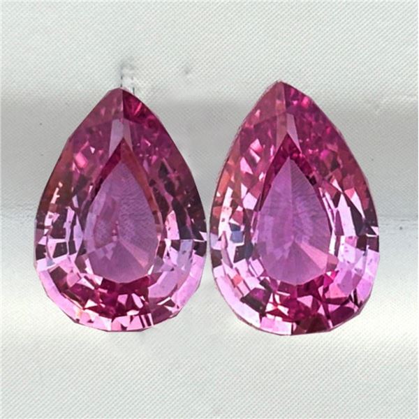 Natural Redish/Pink Sapphire  Pair{Flawless-VVS}