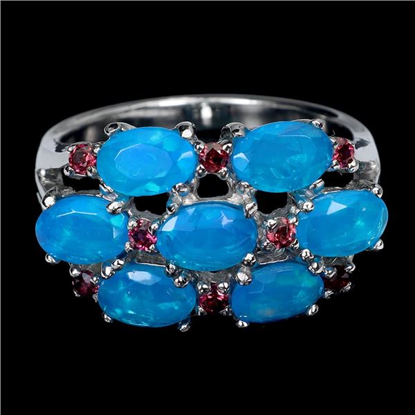 Natural Ethopian Blue Opal Ring